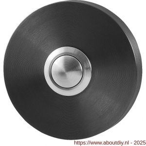 GPF Bouwbeslag PVD 9827.09P1 beldrukker rond 50x8 mm met RVS button PVD antraciet - A21008967 - afbeelding 1