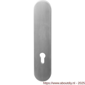 GPF Bouwbeslag RVS 9842.85 veiligheids buitenschild SKG*** 248x52x11 mm afgerond PC85 zonder krukgat RVS geborsteld - A21007808 - afbeelding 1