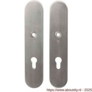 GPF Bouwbeslag RVS 9845.85 veiligheids schilden SKG*** 248x52 mm afgerond binnen-buiten PC85 RVS geborsteld - A21004874 - afbeelding 1