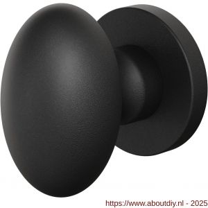 GPF Bouwbeslag ZwartWit 9851.61-00 S5 GPF9851.61-00 Ei-knop S5 62 mm met wisselstift op rond rozet zwart - A21016584 - afbeelding 1