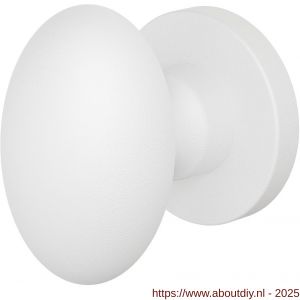 GPF Bouwbeslag ZwartWit 9851.62-00 S5 GPF9851.62-00 Ei-knop S5 62 mm met wisselstift op rond rozet wit - A21016585 - afbeelding 1