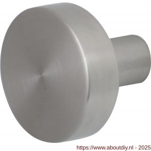 GPF Bouwbeslag RVS 9852.09 S5 vlakke knop 52x16 mm voor veiligheids schilden vast met wisselstift RVS geborsteld - A21003184 - afbeelding 1