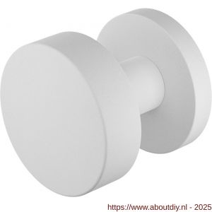 GPF Bouwbeslag ZwartWit 9852.62-00 S5 GPF9852.62-00 vlakke knop S5 52x16 mm met wisselstift op rond rozet wit - A21016587 - afbeelding 1