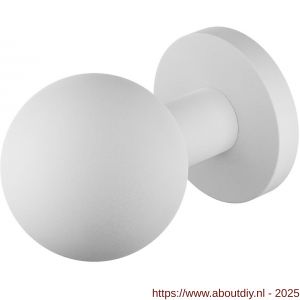 GPF Bouwbeslag ZwartWit 9854.62-00 S5 GPF9854.62-00kogelknop S5 50 mm met wisselstift op rond rozet wit - A21016589 - afbeelding 1