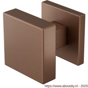 GPF Bouwbeslag Anastasius 9856.A2-02 S5 GPF9856.A2-02 vierkante knop S5 53x53x16 mm met wisselstift op vierkant rozet Bronze blend - A21016488 - afbeelding 1
