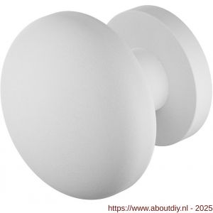 GPF Bouwbeslag ZwartWit 9857.62-00 S5 GPF9857.62-00 Paddenstoel knop S5 65 mm met wisselstift op rond rozet wit - A21016591 - afbeelding 1