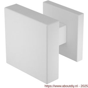 GPF Bouwbeslag ZwartWit 9858.62-02 S5 GPF9858.62-02 vierkante knop S5 60x60x16 mm met wisselstift op vierkant rozet wit - A21016593 - afbeelding 1