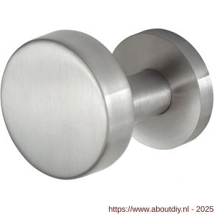 GPF Bouwbeslag RVS 9860.09-00R S5 GPF9860.09-00R excentrische knop S5 60x16 mm met wisselstift op rond rozet rechtswijzend RVS geborsteld - A21014064 - afbeelding 1