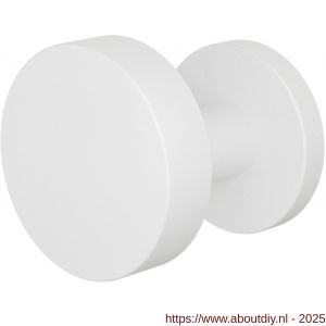 GPF Bouwbeslag ZwartWit 9860.62-00L S5 GPF9860.62-00L excentrische knop S5 60x16 mm met wisselstift op rond rozet linkswijzend wit - A21016597 - afbeelding 1