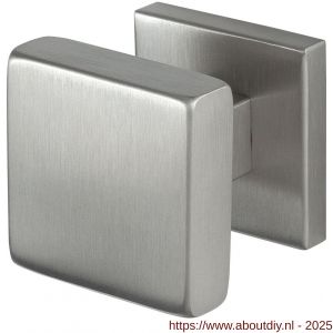 GPF Bouwbeslag RVS 9948.09-02R S1 GPF9948.09-02R RVS mat vierkante knop S1 53x53x16 mm draaibaar met vierkant rozet rechtswijzend RVS geborsteld - A21014068 - afbeelding 1