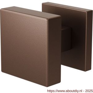 GPF Bouwbeslag Anastasius 9948.A2-02L S1 GPF9948.A2-02L vierkante knop S1 53x53x16 mm draaibaar met vierkant rozet linkswijzend Bronze blend - A21016605 - afbeelding 1
