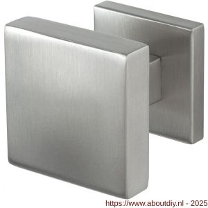 GPF Bouwbeslag RVS 9950.09-02L S1 GPF9950.09-02L RVS mat vierkante knop S1 60x60x16 mm draaibaar met vierkant rozet linkswijzend RVS geborsteld - A21014070 - afbeelding 1
