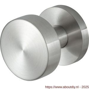 GPF Bouwbeslag RVS 9952.09-00 S2 GPF9952.09-00 vlakke knop S2 52x16 mm met knopvastzetter met ronde rozet RVS geborsteld - A21014076 - afbeelding 1