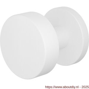GPF Bouwbeslag ZwartWit 9952.62-00 S1 GPF9952.62-00 vlakke knop S1 52x16 mm draaibaar met ronde rozet wit - A21016626 - afbeelding 1