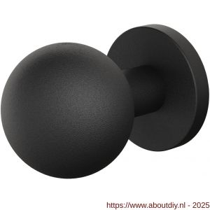 GPF Bouwbeslag ZwartWit 9954.61-00 S2 GPF9954.61-00 kogelknop S2 50 mm met knopvastzetter met ronde rozet zwart - A21016544 - afbeelding 1