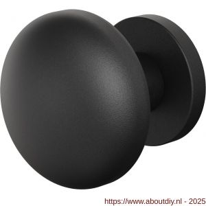 GPF Bouwbeslag ZwartWit 9957.61-00 S1 GPF9957.61-00 Paddenstoel knop S1 65 mm draaibaar met rond rozet zwart - A21016651 - afbeelding 1