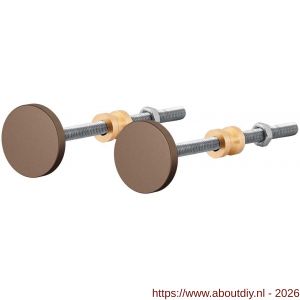 GPF Bouwbeslag Anastasius GPF9957.A2EB 20-22-25-30-32-38 mm bevestigingsset Bronze blend voor enkelzijdige montage door deur zonder rozet set 2 stuks - A21020500 - afbeelding 1