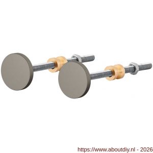 GPF Bouwbeslag Anastasius GPF9957.A3EB 20-22-25-30-32-38 mm bevestigingsset Mocca blend voor enkelzijdige montage door deur zonder rozet set 2 stuks - A21020501 - afbeelding 1