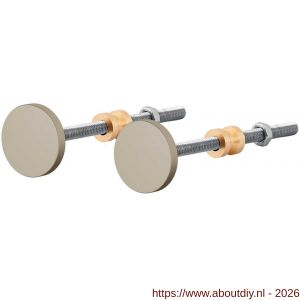 GPF Bouwbeslag Anastasius GPF9957.A4EB 20-22-25-30-32-38 mm bevestigingsset Champagne blend voor enkelzijdige montage door deur zonder rozet set 2 stuks - A21020502 - afbeelding 1