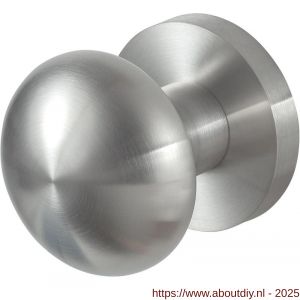 GPF Bouwbeslag RVS 9959.09-00 S1 GPF9959.09-00 RVS Paddenstoel knop S1 52 mm draaibaar met rond rozet RVS geborsteld - A21014083 - afbeelding 1