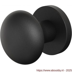 GPF Bouwbeslag ZwartWit 9959.61-00 S1 GPF9959.61-00 Paddenstoel knop S1 52 mm draaibaar met rond rozet zwart - A21016652 - afbeelding 1