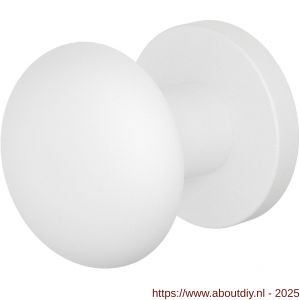 GPF Bouwbeslag ZwartWit 9959.62-00 S1 GPF9959.62-00 Paddenstoel knop S1 52 mm draaibaar met rond rozet wit - A21016650 - afbeelding 1