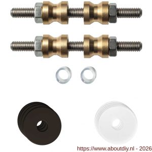 GPF Bouwbeslag Anastasius GPF9969.A1DB glasdeur set met vlak rozet 22x2 mm en 22x2 mm transparant onder rozet voor grepen met dubbelzijdige bevestiging Dark blend - A21017485 - afbeelding 1