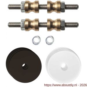 GPF Bouwbeslag Anastasius GPF9969.A2DB glasdeur set met vlak rozet 35x2 mm en 35x2 mm transparant onder rozet voor grepen met dubbelzijdige bevestiging Dark blend - A21017487 - afbeelding 1