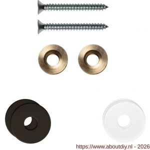 GPF Bouwbeslag Anastasius GPF9969.A1EB enkele greep bevestigingsset met vlak rozet 19x2 mm en 19x2 mm transparant onder rozet Dark blend - A21017488 - afbeelding 1