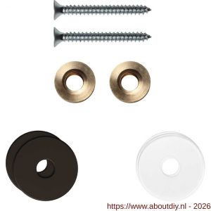 GPF Bouwbeslag Anastasius GPF9969.A1EB enkele greep bevestigingsset met vlak rozet 22x2 mm en 22x2 mm transparant onder rozet Dark blend - A21017489 - afbeelding 1