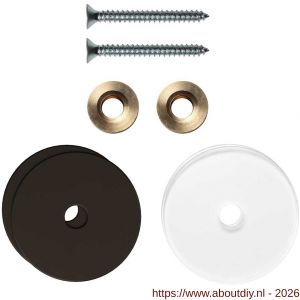GPF Bouwbeslag Anastasius GPF9969.A1EB enkele greep bevestigingsset met vlak rozet 35x2 mm en 35x2 mm transparant onder rozet Dark blend - A21017491 - afbeelding 1