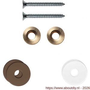 GPF Bouwbeslag Anastasius GPF9969.A2EB enkele greep bevestigingsset met vlak rozet 19x2 mm en 19x2 mm transparant onder rozet Bronze blend - A21017496 - afbeelding 1