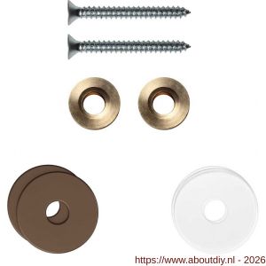 GPF Bouwbeslag Anastasius GPF9969.A2EB enkele greep bevestigingsset met vlak rozet 22x2 mm en 22x2 mm transparant onder rozet Bronze blend - A21017497 - afbeelding 1