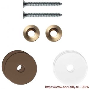 GPF Bouwbeslag Anastasius GPF9969.A2EB enkele greep bevestigingsset met vlak rozet 27x2 mm en 27x2 mm transparant onder rozet Bronze blend - A21017498 - afbeelding 1
