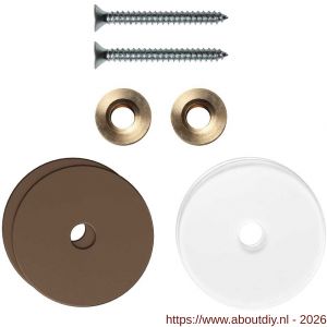 GPF Bouwbeslag Anastasius GPF9969.A2EB enkele greep bevestigingsset met vlak rozet 35x2 mm en 35x2 mm transparant onder rozet Bronze blend - A21017499 - afbeelding 1
