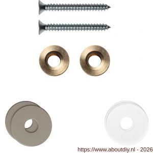 GPF Bouwbeslag Anastasius GPF9969.A3EB enkele greep bevestigingsset met vlak rozet 19x2 mm en 19x2 mm transparant onder rozet Mocca blend - A21017504 - afbeelding 1