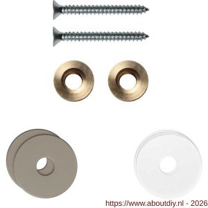 GPF Bouwbeslag Anastasius GPF9969.A3EB enkele greep bevestigingsset met vlak rozet 22x2 mm en 22x2 mm transparant onder rozet Mocca blend - A21017505 - afbeelding 1