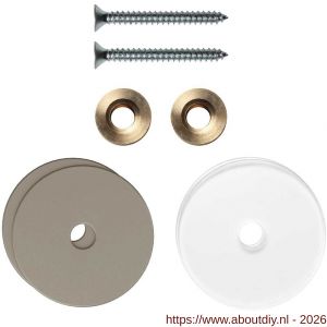 GPF Bouwbeslag Anastasius GPF9969.A3EB enkele greep bevestigingsset met vlak rozet 35x2 mm en 35x2 mm transparant onder rozet Mocca blend - A21017507 - afbeelding 1