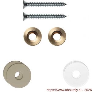 GPF Bouwbeslag Anastasius GPF9969.A4EB enkele greep bevestigingsset met vlak rozet 19x2 mm en 19x2 mm transparant onder rozet Champagne blend - A21017512 - afbeelding 1