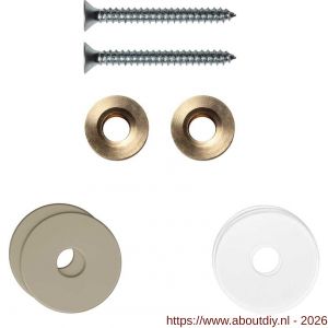 GPF Bouwbeslag Anastasius GPF9969.A4EB enkele greep bevestigingsset met vlak rozet 22x2 mm en 22x2 mm transparant onder rozet Champagne blend - A21017513 - afbeelding 1