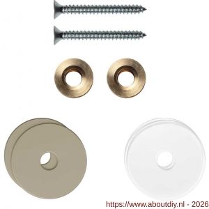 GPF Bouwbeslag Anastasius GPF9969.A4EB enkele greep bevestigingsset met vlak rozet 27x2 mm en 27x2 mm transparant onder rozet Champagne blend - A21017514 - afbeelding 1