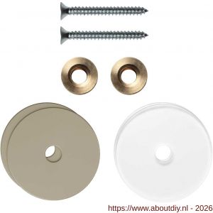 GPF Bouwbeslag Anastasius GPF9969.A4EB enkele greep bevestigingsset met vlak rozet 35x2 mm en 35x2 mm transparant onder rozet Champagne blend - A21017515 - afbeelding 1