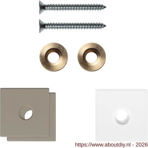 GPF Bouwbeslag Anastasius GPF9970.A3EB enkele greep bevestigingsset met vlak rozet 24x24x2 mm en 24x24x2mm transparant onder rozet Mocca blend GPF9970A3EB24 - A21020513 - afbeelding 1