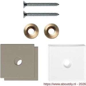 GPF Bouwbeslag Anastasius GPF9970.A3EB enkele greep bevestigingsset met vlak rozet 32x32x2 mm en 32x32x2mm transparant onder rozet Mocca blend GPF9970A3EB32 - A21020514 - afbeelding 1
