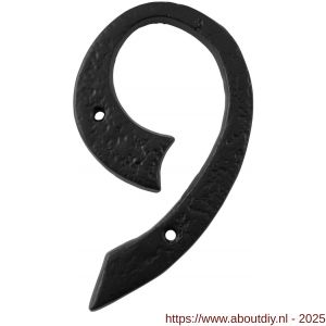 Kirkpatrick KP1979 huisnummer 9 152 mm smeedijzer zwart - A21003490 - afbeelding 1