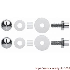 Mandelli1953 Kit 4 bevestiging enkelzijdig door deur voor glazen deuren mat nikkel - A21019926 - afbeelding 1