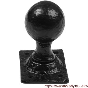 Kirkpatrick KP1069 knopkruk 44 mm op rechthoekig rozet 70x50 mm vast smeedijzer zwart - A21003045 - afbeelding 1