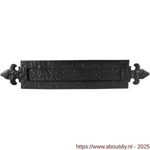 Kirkpatrick KP1073 briefplaat buitenmaat 419x76 mm opening 260x33 mm smeedijzer zwart - A21000198 - afbeelding 1