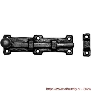 Kirkpatrick KP1155 deurschuif met knop 203x54 mm smeedijzer zwart - A21000118 - afbeelding 1