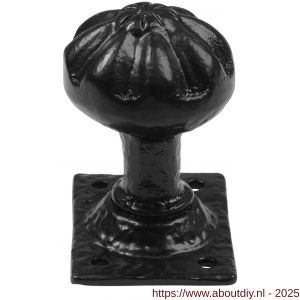 Kirkpatrick KP1203 knopkruk 50 mm op plaat 66x50 mm vast smeedijzer zwart - A21003049 - afbeelding 1